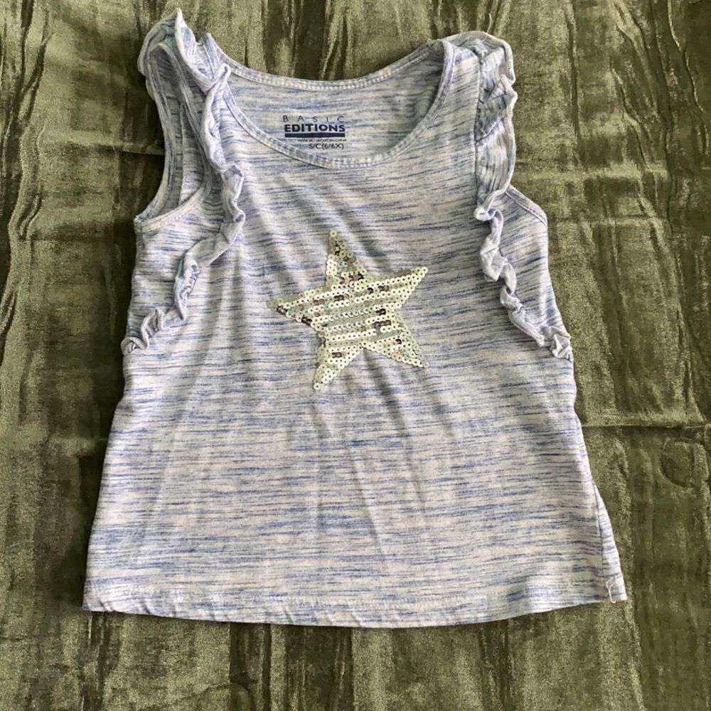 Small Girls Sequin Star Tank Top